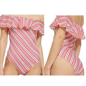 Topshop Striped Ruffle One Piece Swimsuit 6